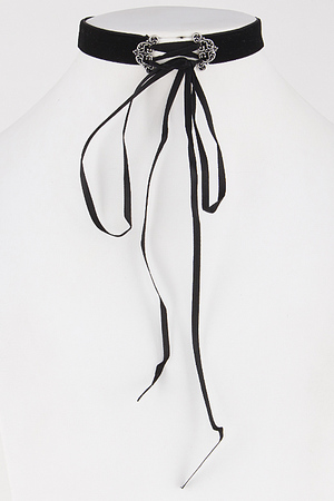 Plain Corset Choker Necklace With String Set 6JBB8